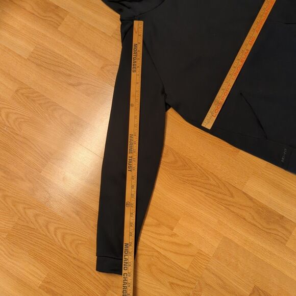 Nike Dri-FIT Hoodie Sweatshirt Mens Medium Black Pockets Workout Gym Active - Picture 3 of 7